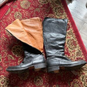 fiorentini bakers Black Leather Boots with Tan Soles